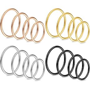 Nose Rings Hoops 16Pcs 18G Septum Ring Hoop Set for Women Men,316L Surgical Steel Seamless Hinged Nose Lip Septum Rings Cartilage Daith Tragus Septum Sleeper Earrings Body Piercing 7 8 9 10mm in Saudi Arabia