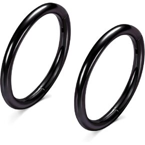 ZUOPOEKI 2 قطعة حلقات الأنف الأطواق 316L الفولاذ الجراحي 14G 16G 18G 20G حلقات الحاجز الحلزون محارة هوب الذهب الفضة الأسود هيئة ثقب المجوهرات للنساء الرجال in Kuwait