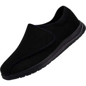 YURUMA Men Wide Walking Shoes Adjustable Velcr Elderly Diabetic Edema Swollen Feet Outdoor Lightweight Anti Slip Sneaker Sole