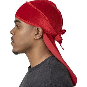 Veeta Superior Velvet Durag - Soft Velvet Durags for Men & Women, Long Double Wide Straps, Silky Durag Liner, Triple Stitched