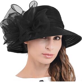 Ascot Kentucky Church Derby Bowler Cloche Hat Bowknot Organza Bridal Dress Cap S051