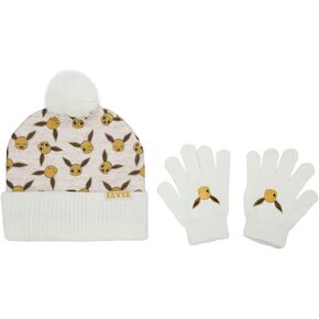 Pokemon Eevee Character Youth Cuffed Beanie and Gloves Set in Saudi Arabia