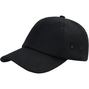 BOTVELA Wool Baseball Cap for Men Adjustable Unstructured Tweed Hat
