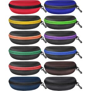 Weewooday 12 Pack Hard Shell Sunglasses Case Shell Eyeglassesc Travel Portable for Men Women