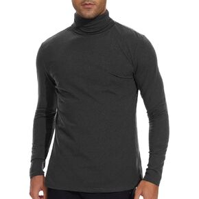 Mens Turtleneck Long Sleeve Shirts Slim Fit Turtle Neck T Shirt Lightweight Basic Classic Pullovers Top in Saudi Arabia