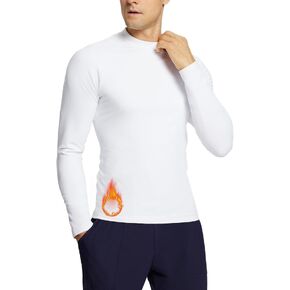 BALEAF Men's Fleece Thermal Long Sleeve Shirt Cold Weather Workout Tops Moisture Wicking Running Shirt