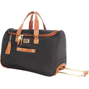 Steve Madden Designer Carry On Luggage Collection - Lightweight 20 Inch Duffel Bag- Weekender Overnight Business Travel Suitcase with 2- Rolling Spinner Wheels (Global Black) in Kuwait