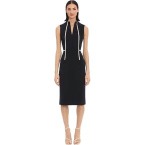 Donna Morgan Women's Sleek Sophisticated Contrast Trim Workwear Sheath Office Career Ceremony