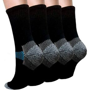 Iseasoo Compression Socks for Women & Men Circulation - Plantar Fasciitis Crew Socks Support for Athletic Running
