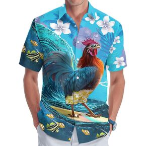 Farm Animal Button Shirt for Men, Animal Men's Hawaiian Shirt, Summer Unisex Shirt, Birthday Gifts for Men