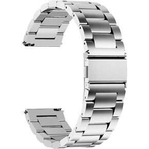 Fullmosa Quick Release Watch band, Stainless Steel Watch strap 16mm, 18mm, 19mm, 20mm, 22mm or 24mm, Fits Samsung Galaxy Watch 6/5/4/3,Garmin Watch,Huawei Watch for Men Women
