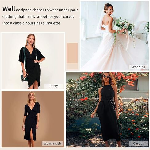 فستان نسائي من BRABIC، ملابس داخلية كاملة الانزلاق، ملابس داخلية لتشكيل الجسم مع حمالات صدر مدمجة، ظهر أملس in Kuwait