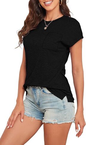 تي شيرت نسائي من AUSELILY بأكمام قصيرة كاجوال فضفاض مناسب للدبابات in Kuwait