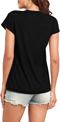 تي شيرت نسائي من AUSELILY بأكمام قصيرة كاجوال فضفاض مناسب للدبابات in Kuwait