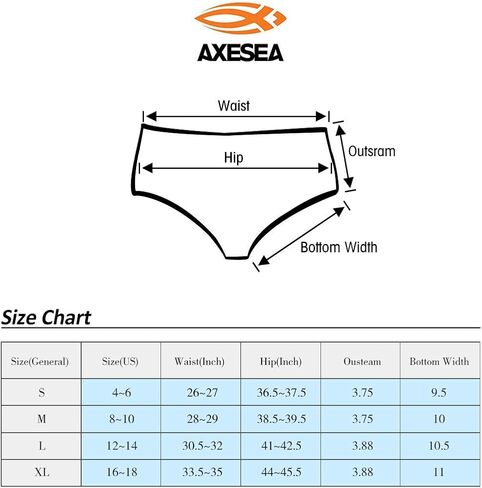 AXESEA Womens Bikini Bottoms Swim Bottoms Swimsui Swim Briefs in Kuwait