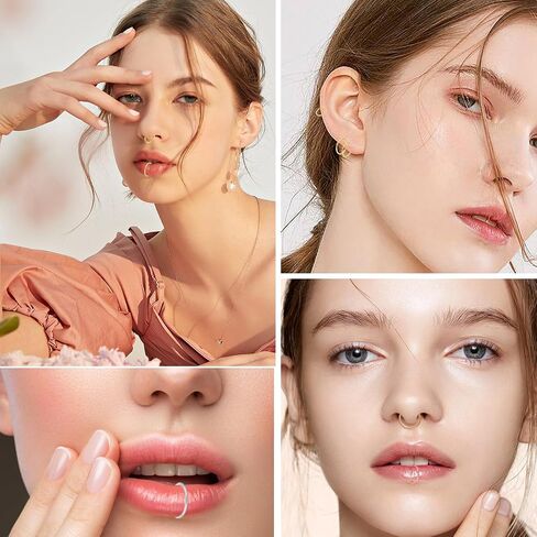 Nose Rings Hoops 16Pcs 18G Septum Ring Hoop Set for Women Men,316L Surgical Steel Seamless Hinged Nose Lip Septum Rings Cartilage Daith Tragus Septum Sleeper Earrings Body Piercing 7 8 9 10mm in Saudi Arabia