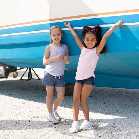 Brix Girls 4-Pack Tank Tops - Jersey Cotton Comfort Soft Sleeveless Tunic Tees. in Kuwait
