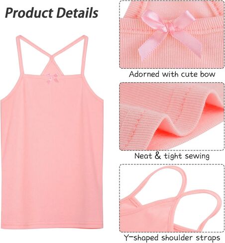 Poroka 4 قطع من قمصان الرقص للفتيات بدون أكمام وحزام السباغيتي قميص داخلي للفتيات للرقص والباليه واليوجا in Kuwait