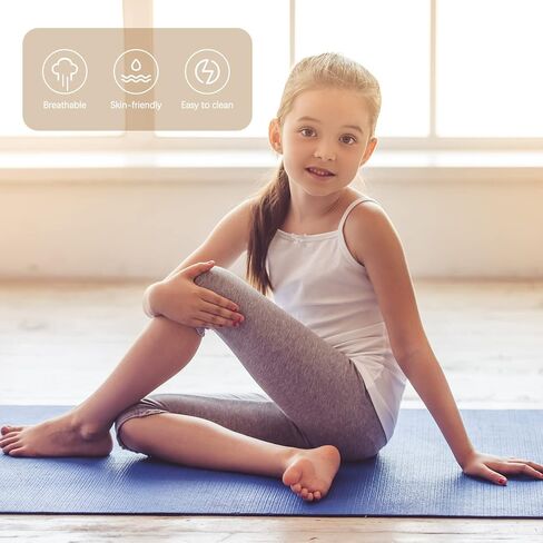 Poroka 4 قطع من قمصان الرقص للفتيات بدون أكمام وحزام السباغيتي قميص داخلي للفتيات للرقص والباليه واليوجا in Kuwait