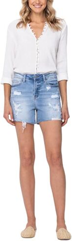 Judy Blue Light Wash High Waist Destroyed Shorts in Saudi Arabia