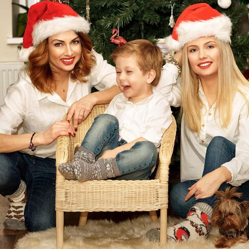 Meajore 6 Pieces Christmas Hat, Santa Hat Xmas Holiday Hat Bells for Adults, Classic Red Xmas Holiday Hats for Party Costume in Saudi Arabia
