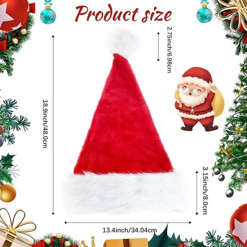 Meajore 6 Pieces Christmas Hat, Santa Hat Xmas Holiday Hat Bells for Adults, Classic Red Xmas Holiday Hats for Party Costume in Saudi Arabia