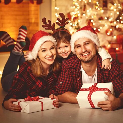 Meajore 6 Pieces Christmas Hat, Santa Hat Xmas Holiday Hat Bells for Adults, Classic Red Xmas Holiday Hats for Party Costume in Saudi Arabia