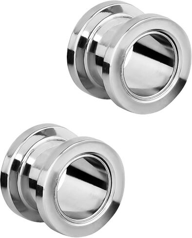 Forbidden Body Jewelry 1.2mm - 16mm Surgical Steel Ear Gauges Screw Fit Tunnels, Tunnel Plug Earrings Sold as a Pair in Kuwait
