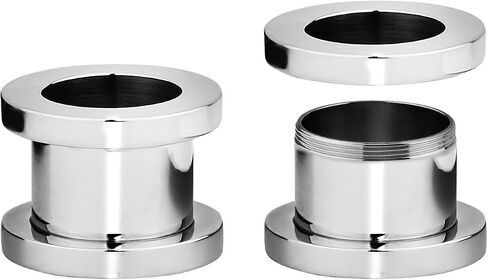 Forbidden Body Jewelry 1.2mm - 16mm Surgical Steel Ear Gauges Screw Fit Tunnels, Tunnel Plug Earrings Sold as a Pair in Kuwait