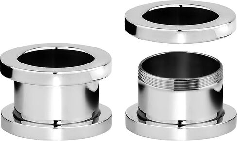 Forbidden Body Jewelry 1.2mm - 16mm Surgical Steel Ear Gauges Screw Fit Tunnels, Tunnel Plug Earrings Sold as a Pair in Kuwait