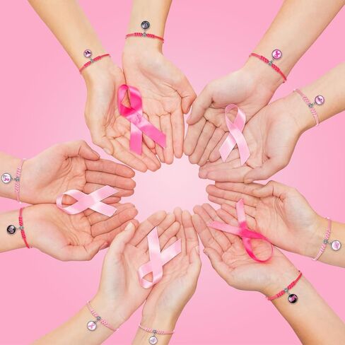 Loetere 60 Pcs Breast Cancer Awareness Bracelets Pink Ribbon Braided Bracelets Adjustable Breast Cancer Bracelets Gifts for Women Breast Cancer Survivor Gifts Support Supplies in Saudi Arabia
