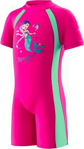 Speedo Kids' Swimsuit One Piece Short Sleeve Rashguard Begin to Swim Print in Saudi Arabia