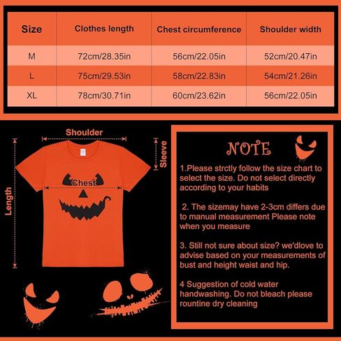 Hicarer Halloween Giant Pumpkin Face T Shirt Pumpkin Fun Unisex T Shirt for Halloween Party Costume Men Women in Kuwait