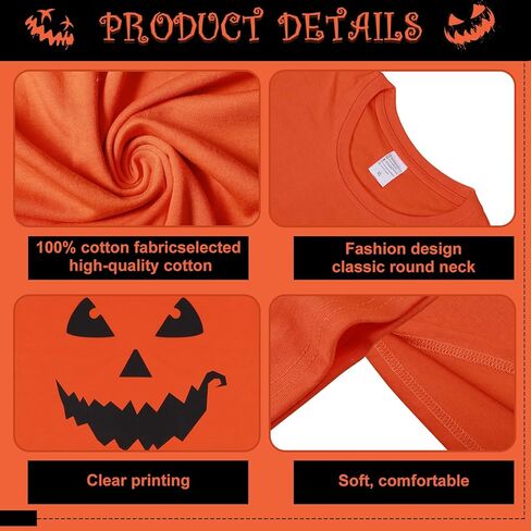 Hicarer Halloween Giant Pumpkin Face T Shirt Pumpkin Fun Unisex T Shirt for Halloween Party Costume Men Women in Kuwait