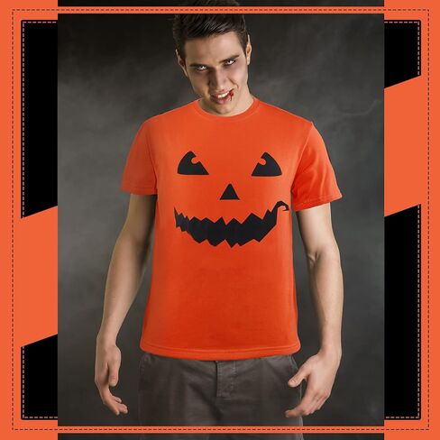 Hicarer Halloween Giant Pumpkin Face T Shirt Pumpkin Fun Unisex T Shirt for Halloween Party Costume Men Women in Kuwait