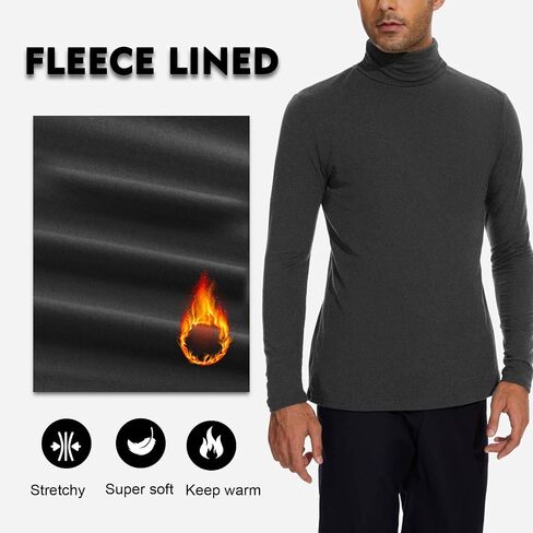 Mens Turtleneck Long Sleeve Shirts Slim Fit Turtle Neck T Shirt Lightweight Basic Classic Pullovers Top in Saudi Arabia