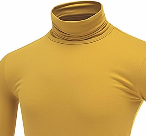 SALNIER Men Basic Turtleneck Slim Fit Long Sleeve Pullover Top Solid Thermal Knitted T-Shirt Sweaters Soft Lightweight Shirt in Saudi Arabia