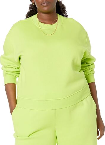 Amazon Essentials Women's Crop Drop Shoulder Sweatshirt (Available in Plus Size) in Saudi Arabia