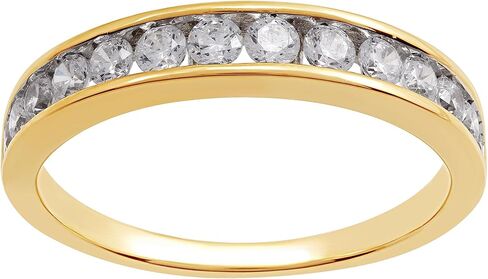 مختبر مذهب نمت الماس 1/2 قيراط. تي دبليو. وخاتم الذكرى السنوية من الذهب عيار 14 قيراطًا فوق الفضة الاسترليني in Kuwait