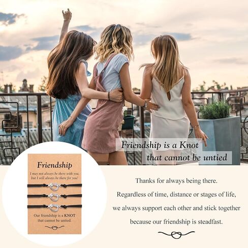 YKZOMP 2/3 قطعة أفضل صديق الصداقة أساور للأبد الحب عقدة إنفينيتي مطابقة المسافة سوار مجوهرات in Kuwait