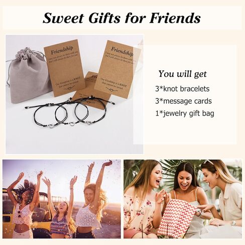 YKZOMP 2/3 قطعة أفضل صديق الصداقة أساور للأبد الحب عقدة إنفينيتي مطابقة المسافة سوار مجوهرات in Kuwait