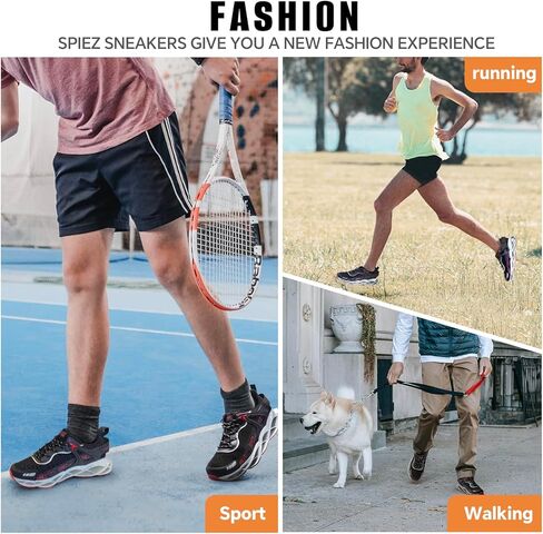 أحذية الجري SPIEZ للرجال - أحذية رياضية عصرية للرجال أحذية غير قابلة للانزلاق للأحذية الرياضية في صالة الألعاب الرياضية للتدريب المريح أحذية مسامية لرياضة التنس أحذية رياضية للرجال مقاس أمريكي 6-11.5 in Kuwait