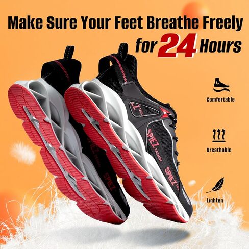 أحذية الجري SPIEZ للرجال - أحذية رياضية عصرية للرجال أحذية غير قابلة للانزلاق للأحذية الرياضية في صالة الألعاب الرياضية للتدريب المريح أحذية مسامية لرياضة التنس أحذية رياضية للرجال مقاس أمريكي 6-11.5 in Kuwait