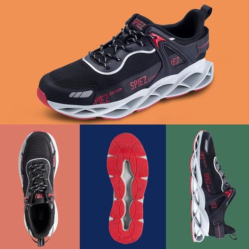 أحذية الجري SPIEZ للرجال - أحذية رياضية عصرية للرجال أحذية غير قابلة للانزلاق للأحذية الرياضية في صالة الألعاب الرياضية للتدريب المريح أحذية مسامية لرياضة التنس أحذية رياضية للرجال مقاس أمريكي 6-11.5 in Kuwait