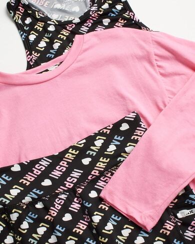 RBX Girls' Active Pants Set - 3 Piece Long Sleeve Shirt, Tank Top, and Leggings (7-16) in Saudi Arabia