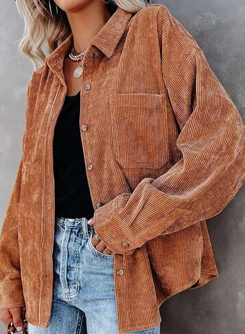 قمصان Zamowoty النسائية ذات الأزرار السفلية والقمصان ذات الأكمام الطويلة والكبيرة الحجم in Kuwait