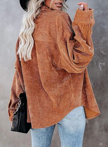 قمصان Zamowoty النسائية ذات الأزرار السفلية والقمصان ذات الأكمام الطويلة والكبيرة الحجم in Kuwait