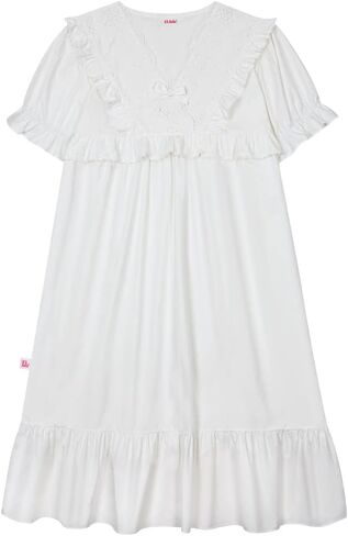 ULLALA Pajamas for Women Madely Short sleeve One-Piece Ivory Vintage Soft Sleepwear 1Piece one Size Cotton in Kuwait