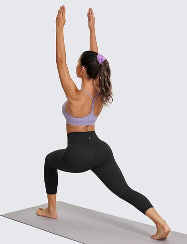 سروال كابري نسائي عالي الخصر من CRZ YOGA مقاس 17 بوصة / 19 بوصة / 21 بوصة - سروال يوجا قصير ناعم للتمرين in Kuwait