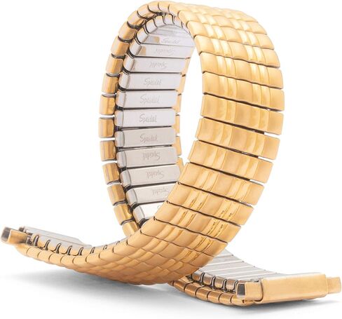 سوار ساعة Speidel للسيدات Twist-O-Flex بديل للتوسيع باللون الذهبي والفضي ونهاية مستقيمة مزدوجة اللون 10-14 ملم in Saudi Arabia